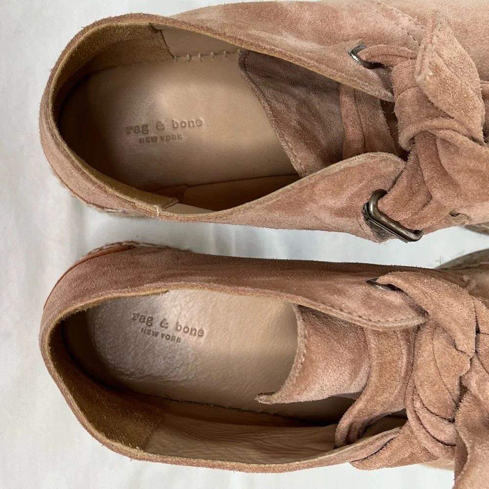 Rag and bone Suede Espadrille Booties, Tan  Women’s Sz 39